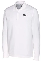 Cutter and Buck Cincinnati Bearcats Mens White Advantage Pique Long Sleeve Big Tall Polos Shir..