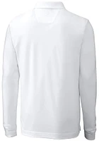 Cutter and Buck Cincinnati Bearcats Mens White Advantage Pique Long Sleeve Big Tall Polos Shir..