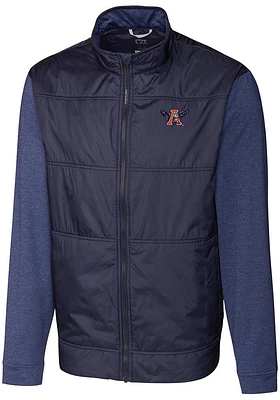 Cutter and Buck Auburn Tigers Mens Navy Blue Stealth Hybrid Quilted Big Tall Light Weight Ja..