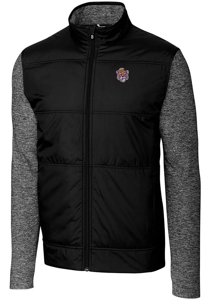 Cutter and Buck LSU Tigers Mens Black Stealth Hybrid Quilted Big Tall Light Weight Jacket