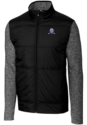 Cutter and Buck Northwestern Wildcats Mens Black Stealth Hybrid Quilted Big Tall Light Weight Ja