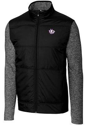 Cutter and Buck TCU Horned Frogs Mens Black Stealth Hybrid Quilted Big Tall Light Weight Jac..
