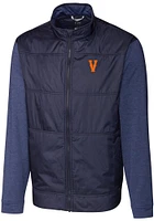 Cutter and Buck Virginia Cavaliers Mens Navy Blue Stealth Hybrid Quilted Big Tall Light Weig..