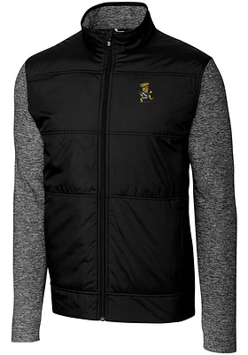 Cutter and Buck Wichita State Shockers Mens Black Stealth Hybrid Quilted Big Tall Light Weig..