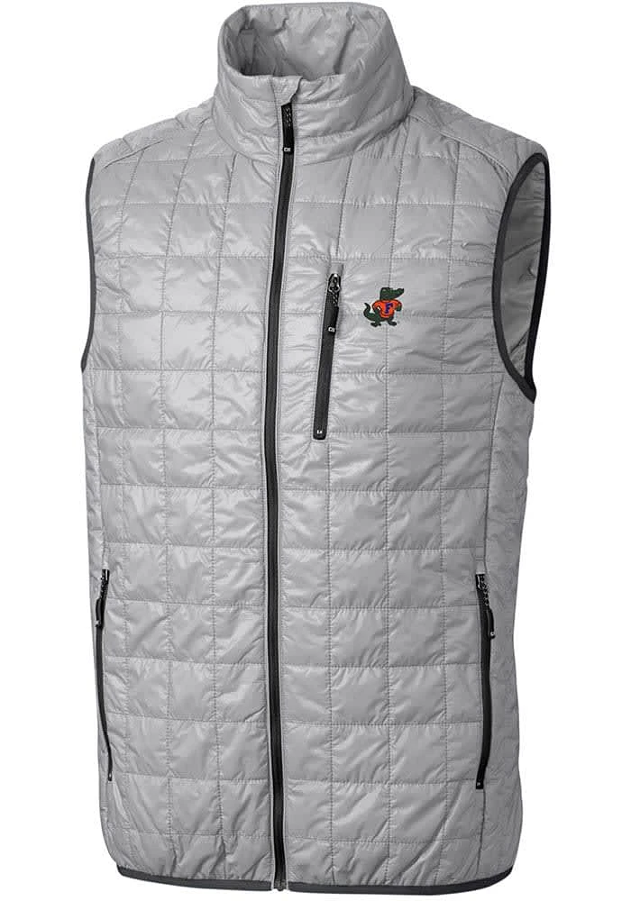 Cutter and Buck Florida Gators Big Tall Grey Rainier PrimaLoft Vest Mens