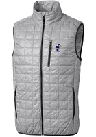 Cutter and Buck Kansas Jayhawks Big Tall Grey Rainier PrimaLoft Vest Mens