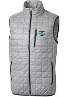 Cutter and Buck Tulane Green Wave Big Tall Grey Rainier PrimaLoft Vest Mens