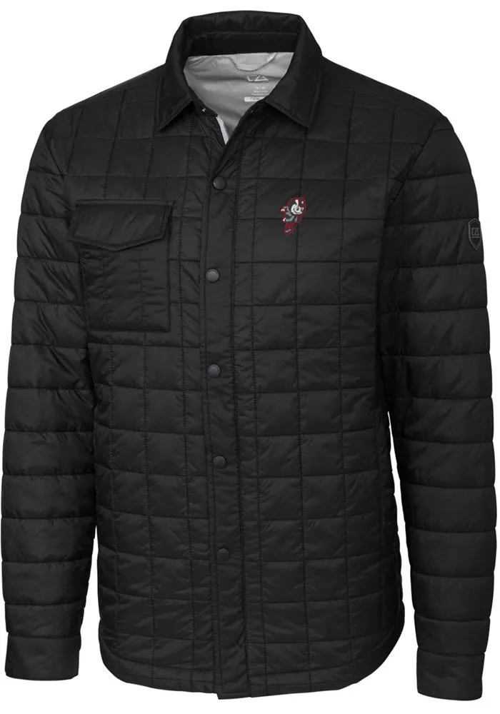 Cutter and Buck Ohio State Buckeyes Mens Black Rainier PrimaLoft Quilted Big Tall Lined Jack..