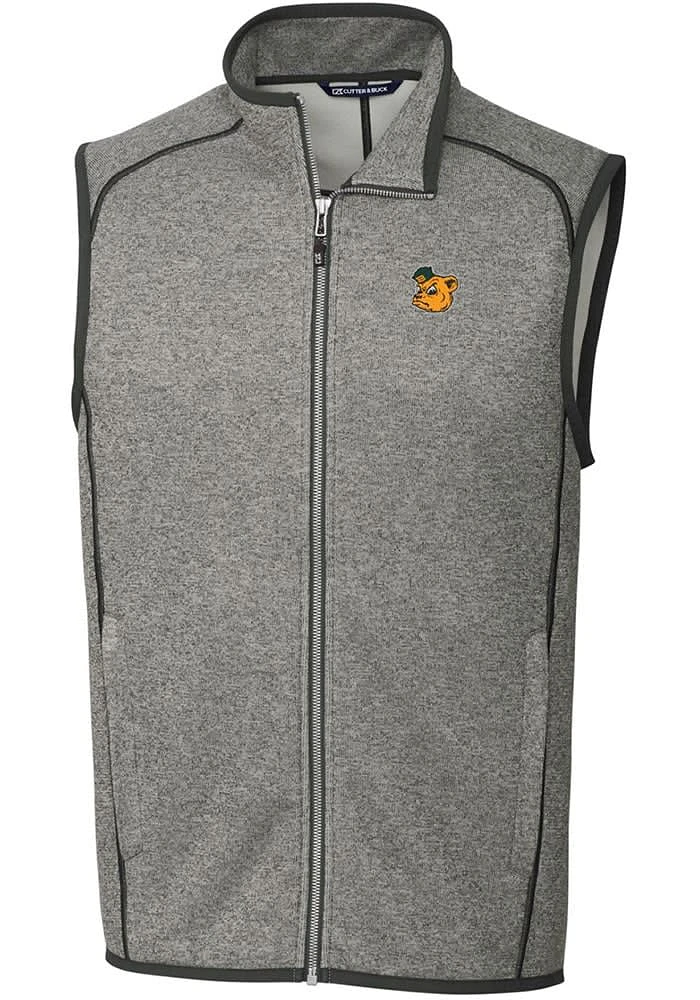Cutter and Buck Baylor Bears Big Tall Grey Mainsail Sweater Vest Mens