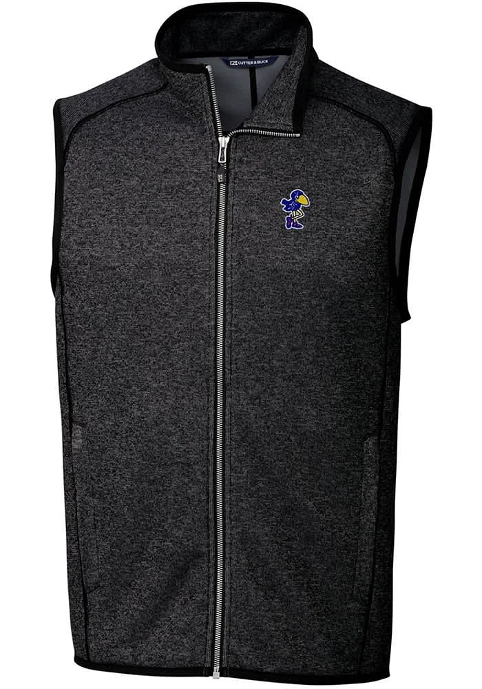 Cutter and Buck Kansas Jayhawks Big Tall Charcoal Mainsail Sweater Vest Mens