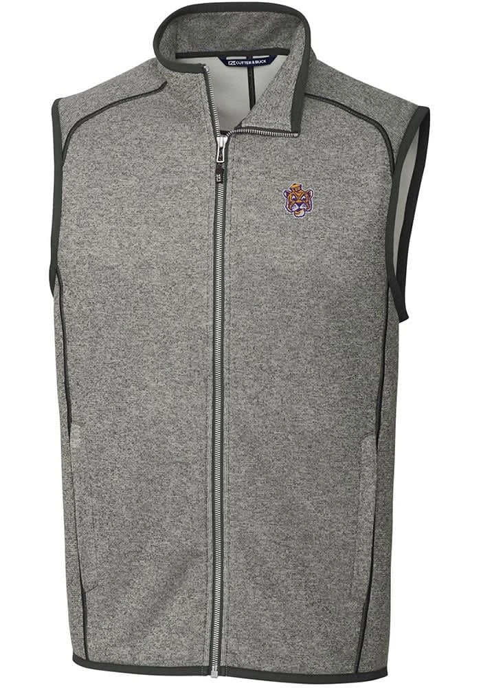 Cutter and Buck LSU Tigers Big Tall Grey Mainsail Sweater Vest Mens
