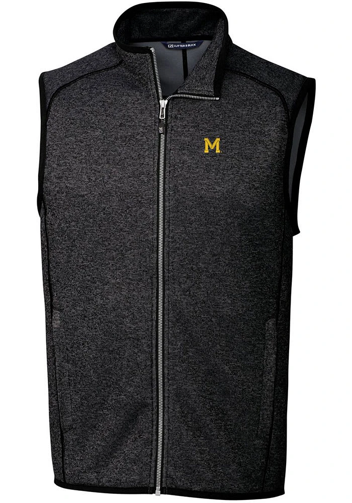 Cutter and Buck Michigan Wolverines Big Tall Charcoal Mainsail Sweater Vest Mens