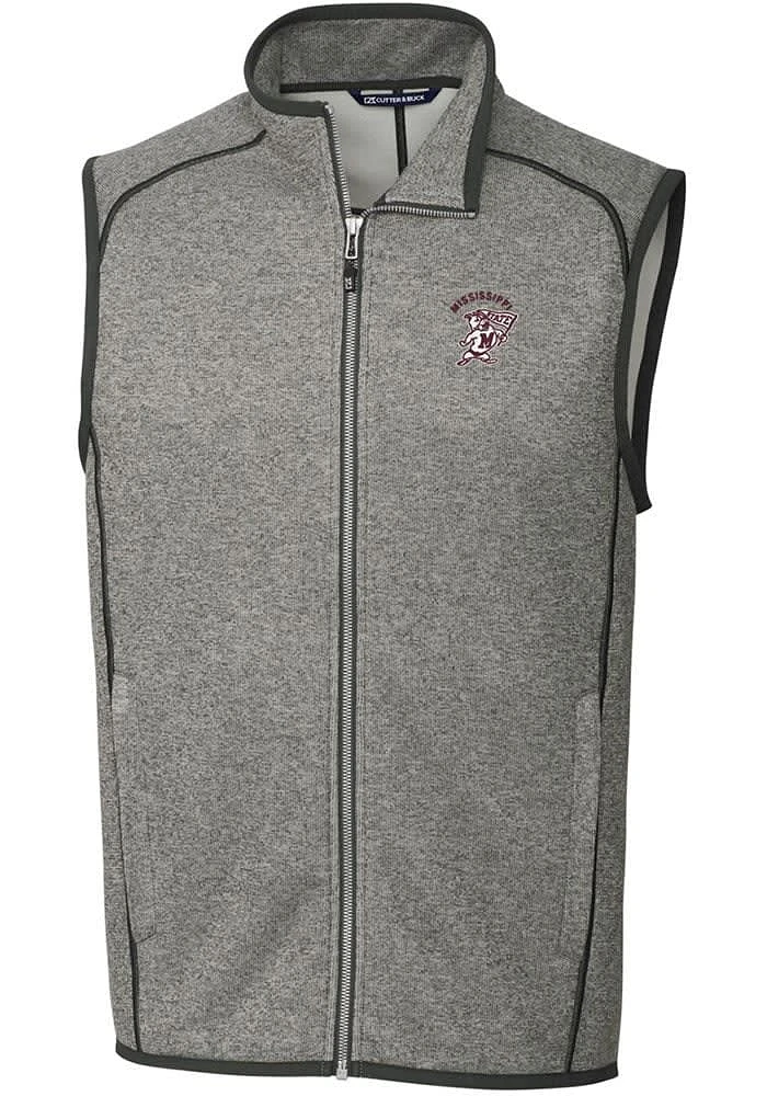 Cutter and Buck Mississippi State Bulldogs Big Tall Grey Mainsail Sweater Vest Mens