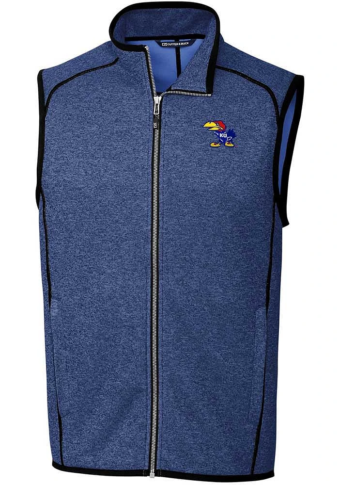 Cutter and Buck Kansas Jayhawks Mens Blue Mainsail Design Sleeveless Jacket