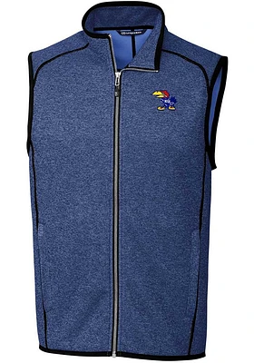 Cutter and Buck Kansas Jayhawks Mens Blue Mainsail Design Sleeveless Jacket