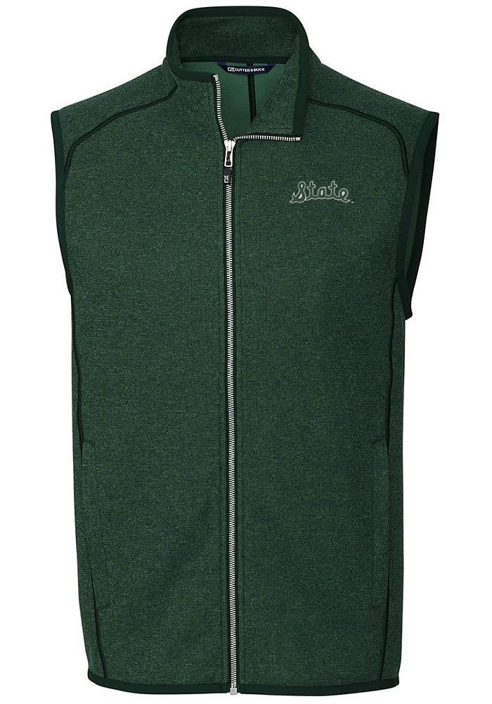 Cutter and Buck Michigan State Spartans Mens Green Mainsail Design Sleeveless Jacket