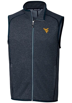 Cutter and Buck West Virginia Mountaineers Mens Navy Blue Mainsail Sleeveless Jacket