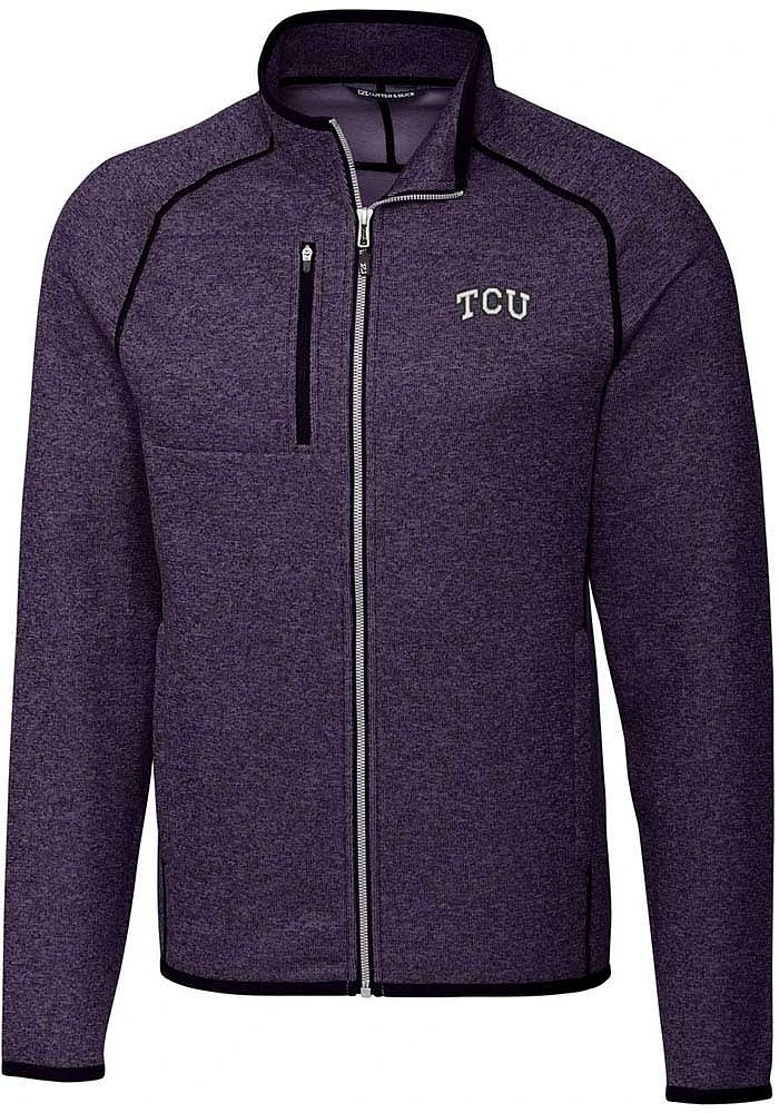 Cutter and Buck TCU Horned Frogs Mens Purple Logo Mainsail Medium Weight Jacket