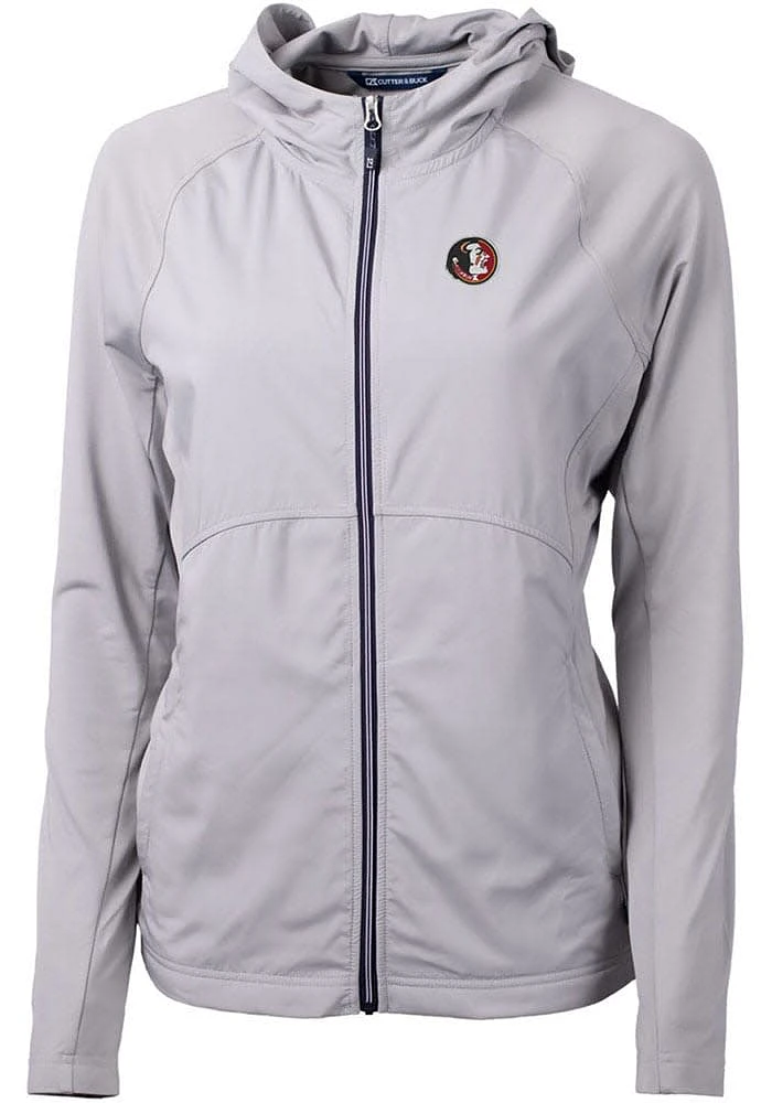 Cutter and Buck Florida State Seminoles Womens Grey Adapt Eco Light Weight Jacket