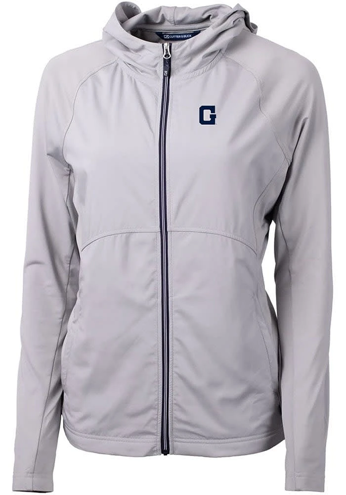 Cutter and Buck Georgetown Hoyas Womens Grey Vault Adapt Eco Light Weight Jacket