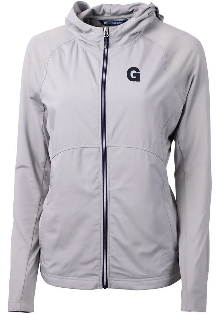 Cutter and Buck Gonzaga Bulldogs Womens Grey Vault Adapt Eco Light Weight Jacket