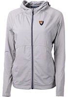 Womens Illinois Fighting Illini Grey Cutter and Buck Vault Adapt Eco Light Weight Jacket