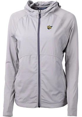 Cutter and Buck West Virginia Mountaineers Womens Grey Vault Adapt Eco Light Weight Jacket