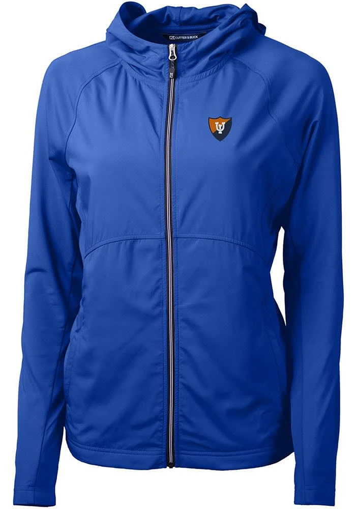 Womens Illinois Fighting Illini Blue Cutter and Buck Adapt Eco Light Weight Jacket