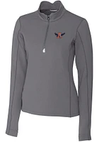 Cutter and Buck Auburn Tigers Womens Grey Vault Traverse Qtr Zip