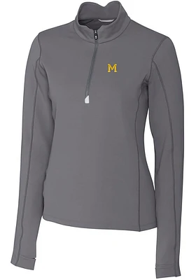 Cutter and Buck Michigan Wolverines Womens Vault Traverse Qtr Zip
