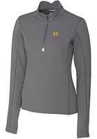 Cutter and Buck Michigan Wolverines Womens Vault Traverse Qtr Zip
