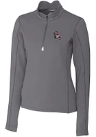Cutter and Buck NC State Wolfpack Womens Grey Traverse Qtr Zip