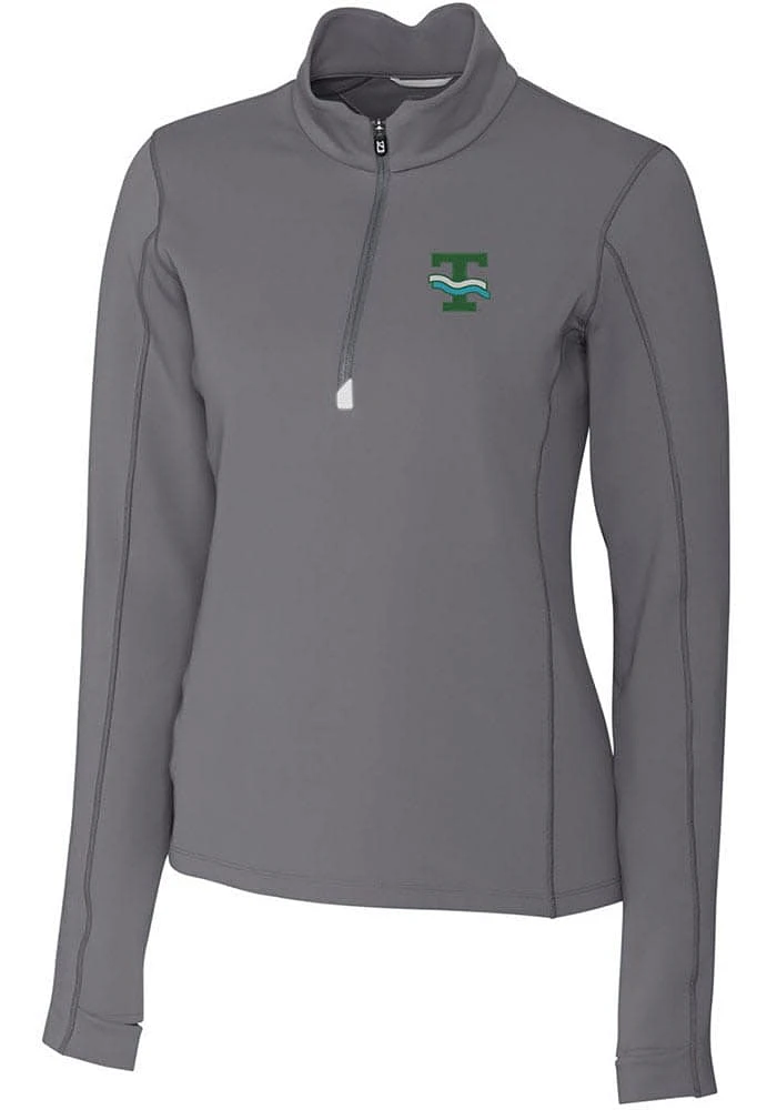 Cutter and Buck Tulane Green Wave Womens Vault Traverse Qtr Zip