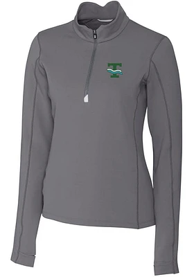 Cutter and Buck Tulane Green Wave Womens Vault Traverse Qtr Zip