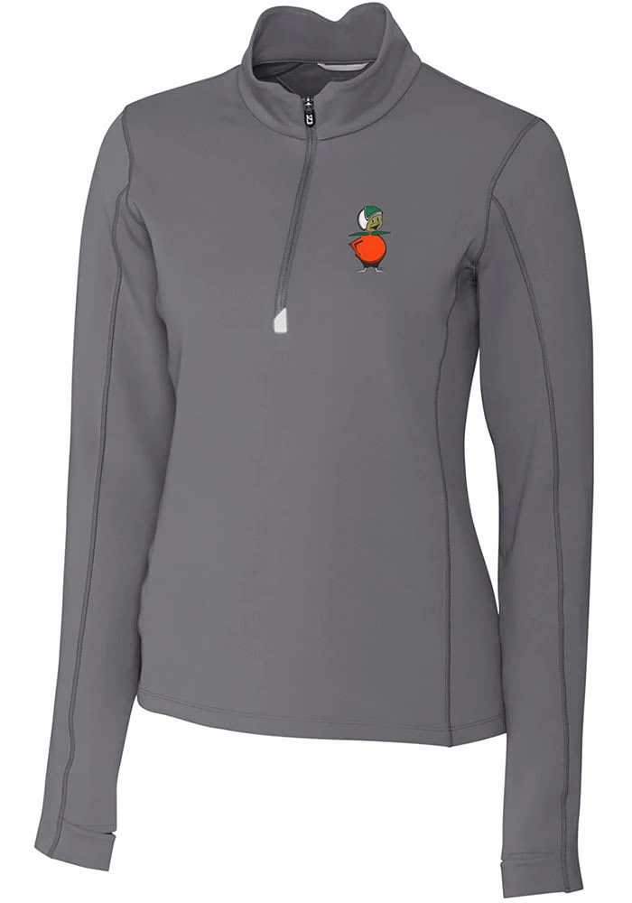 Cutter and Buck UCF Knights Womens Grey Vault Traverse Qtr Zip
