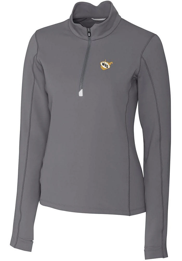Cutter and Buck West Virginia Mountaineers Womens Vault Traverse Qtr Zip