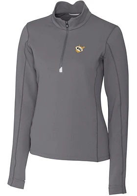 Cutter and Buck West Virginia Mountaineers Womens Vault Traverse Qtr Zip