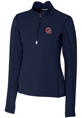 Cutter and Buck Gonzaga Bulldogs Womens Navy Blue Vault Traverse Qtr Zip