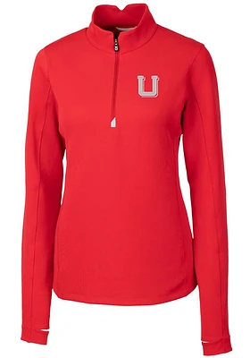 Cutter and Buck Utah Utes Womens Red Traverse Qtr Zip