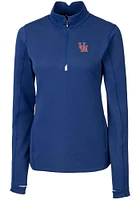 Cutter and Buck Ole Miss Rebels Womens Blue Traverse Qtr Zip