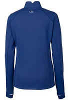Cutter and Buck Ole Miss Rebels Womens Blue Traverse Qtr Zip