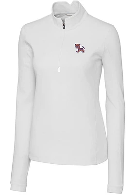 Cutter and Buck Clemson Tigers Womens White Traverse Qtr Zip
