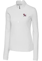 Cutter and Buck Clemson Tigers Womens White Traverse Qtr Zip