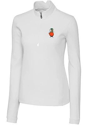 Cutter and Buck UCF Knights Womens White Vault Traverse Qtr Zip