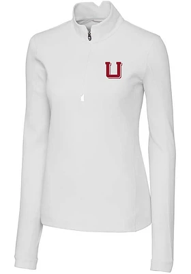 Cutter and Buck Utah Utes Womens White Vault Traverse Qtr Zip