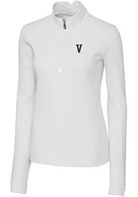 Cutter and Buck Villanova Wildcats Womens White Vault Traverse Qtr Zip