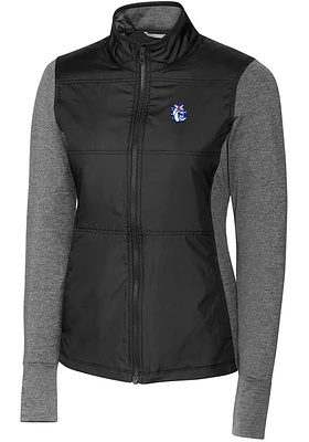 Cutter and Buck Fresno State Bulldogs Womens Black Stealth Hybrid Quilted Medium Weight Jacket