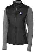 Cutter and Buck Fresno State Bulldogs Womens Black Stealth Hybrid Quilted Medium Weight Jacket
