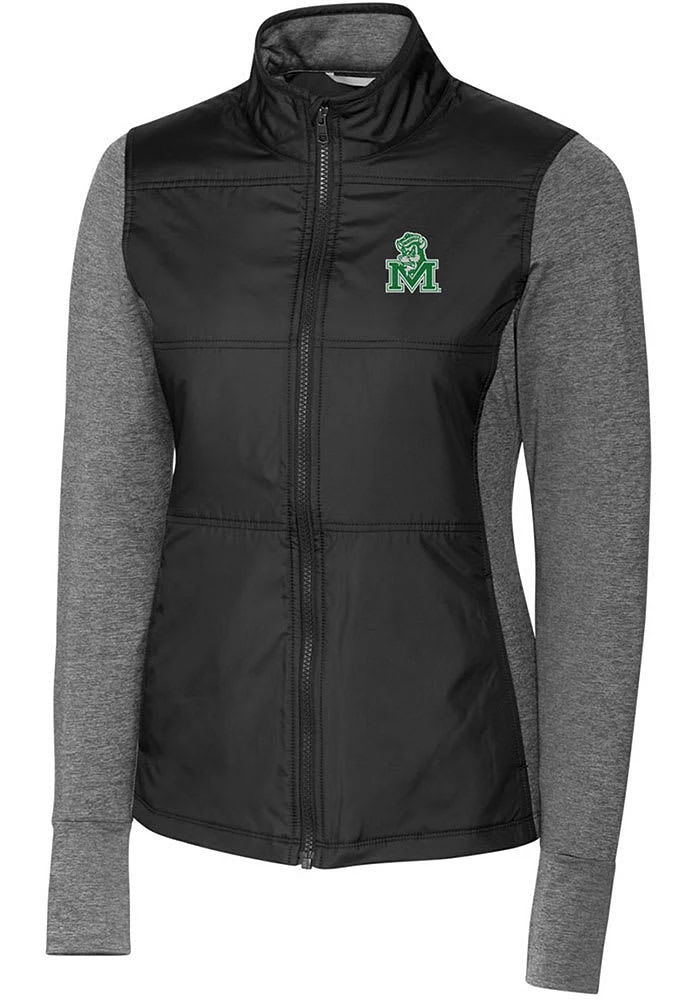 Cutter and Buck Marshall Thundering Herd Womens Stealth Hybrid Quilted Medium Weight Jacket