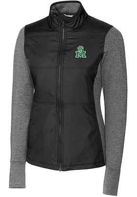 Cutter and Buck Marshall Thundering Herd Womens Stealth Hybrid Quilted Medium Weight Jacket